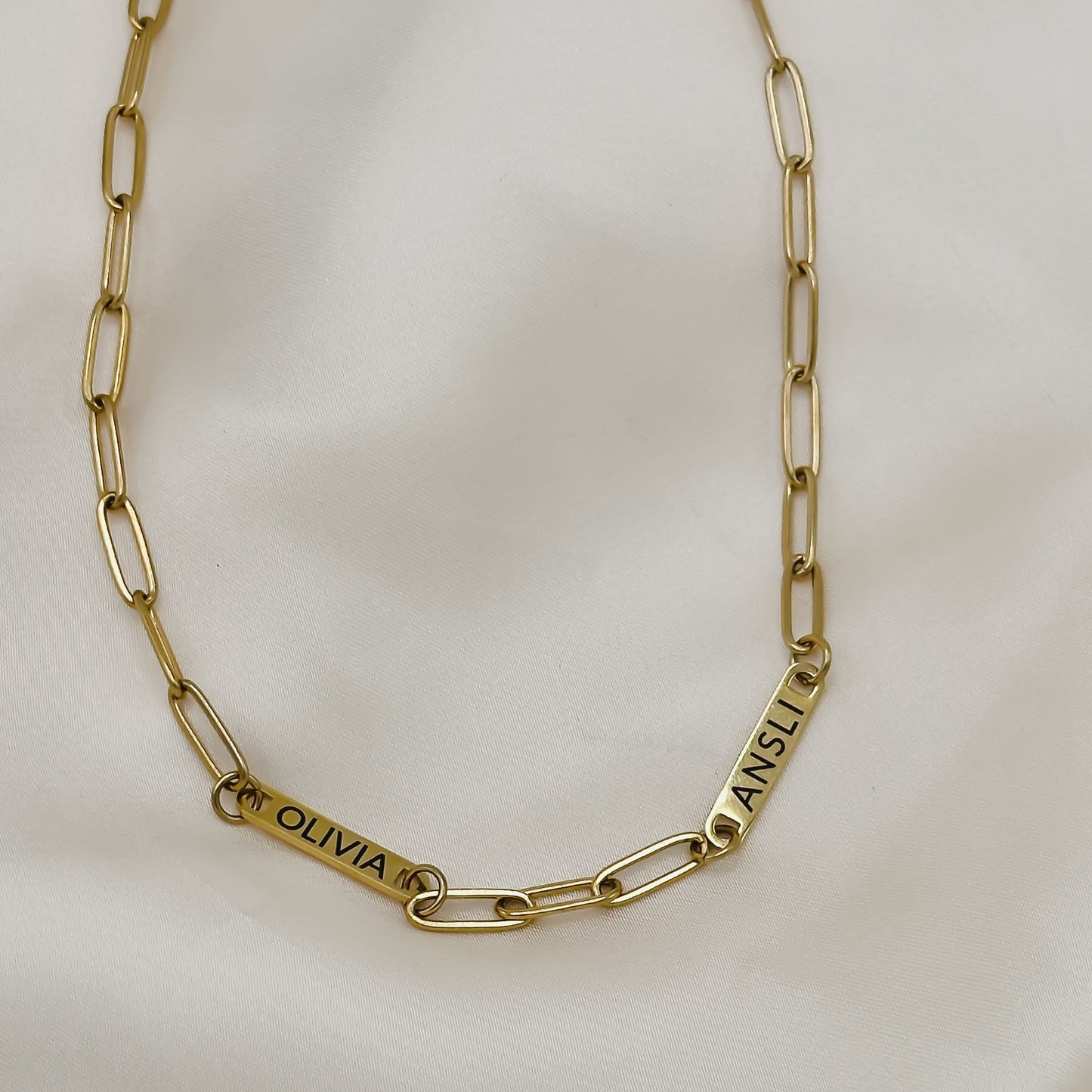 Custom Engraved Bar Paperclip Necklace