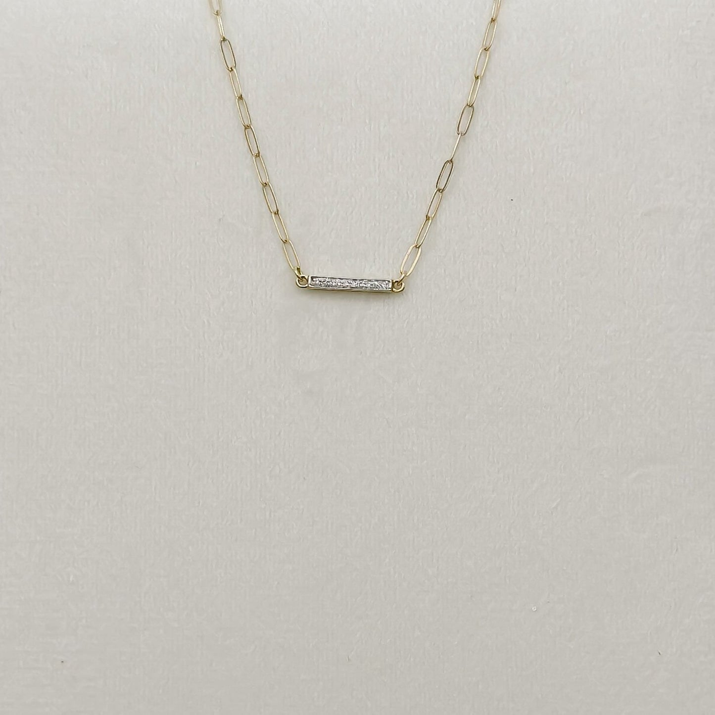 14k Diamond Bar Necklace