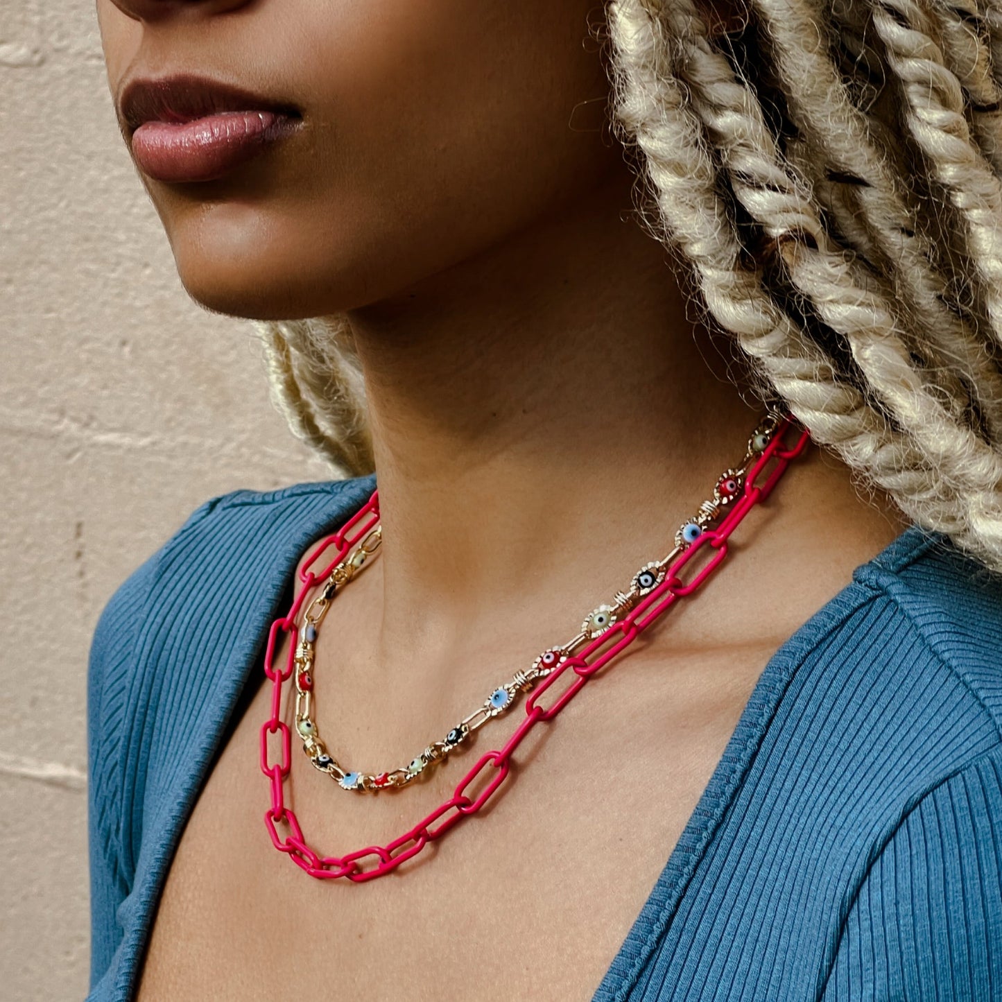 Cher Lacquer Chain Layering Necklace