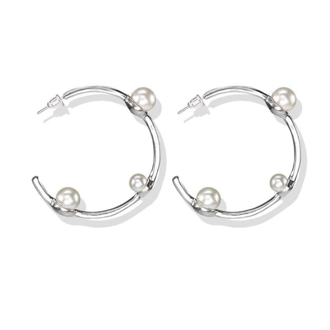 Jonesy Wood:Earrings:Bethany Earring:silver/white pearls