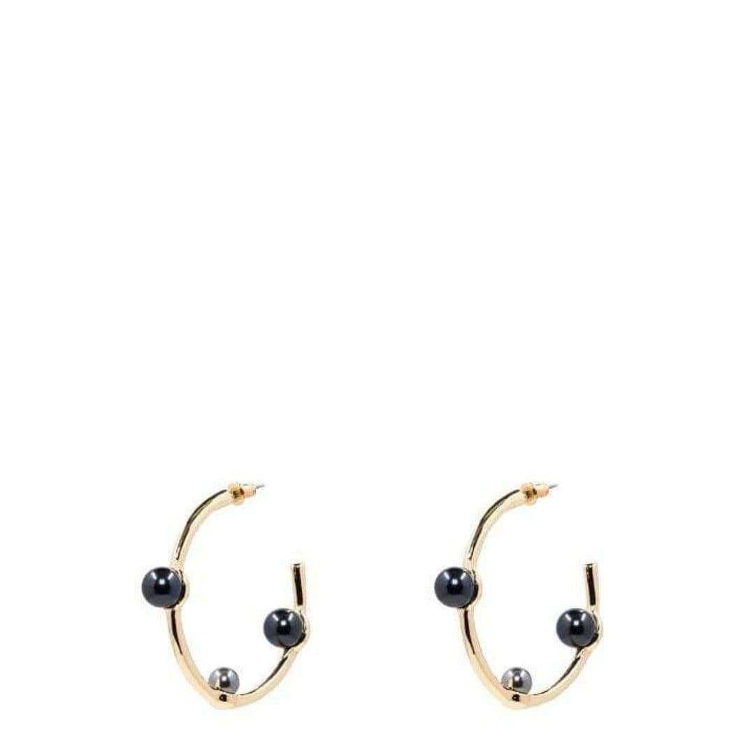 Jonesy Wood:Earrings:Bethany Earring:gold/black pearls