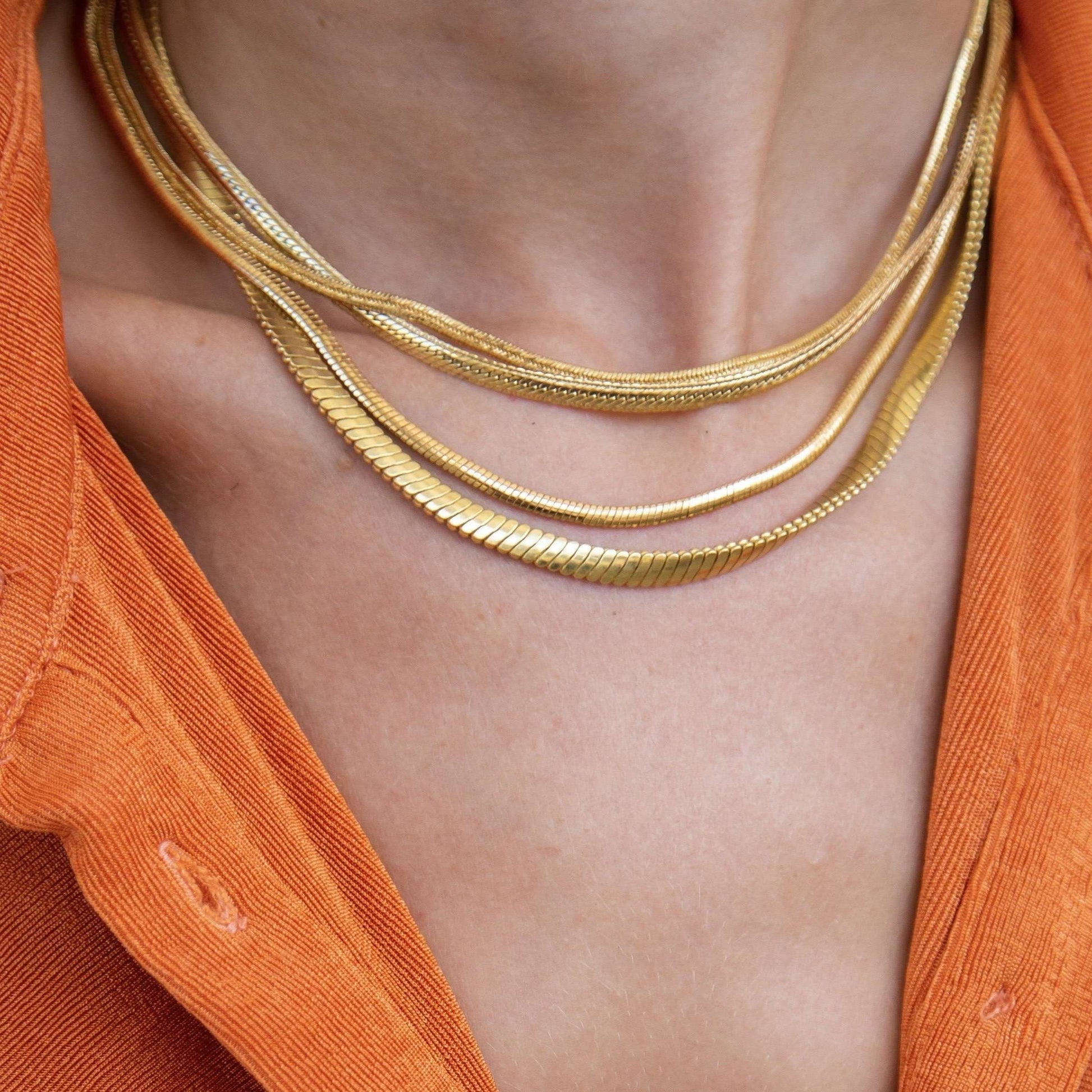 Jonesy Wood:Necklace:Blake Herringbone Chain Necklace