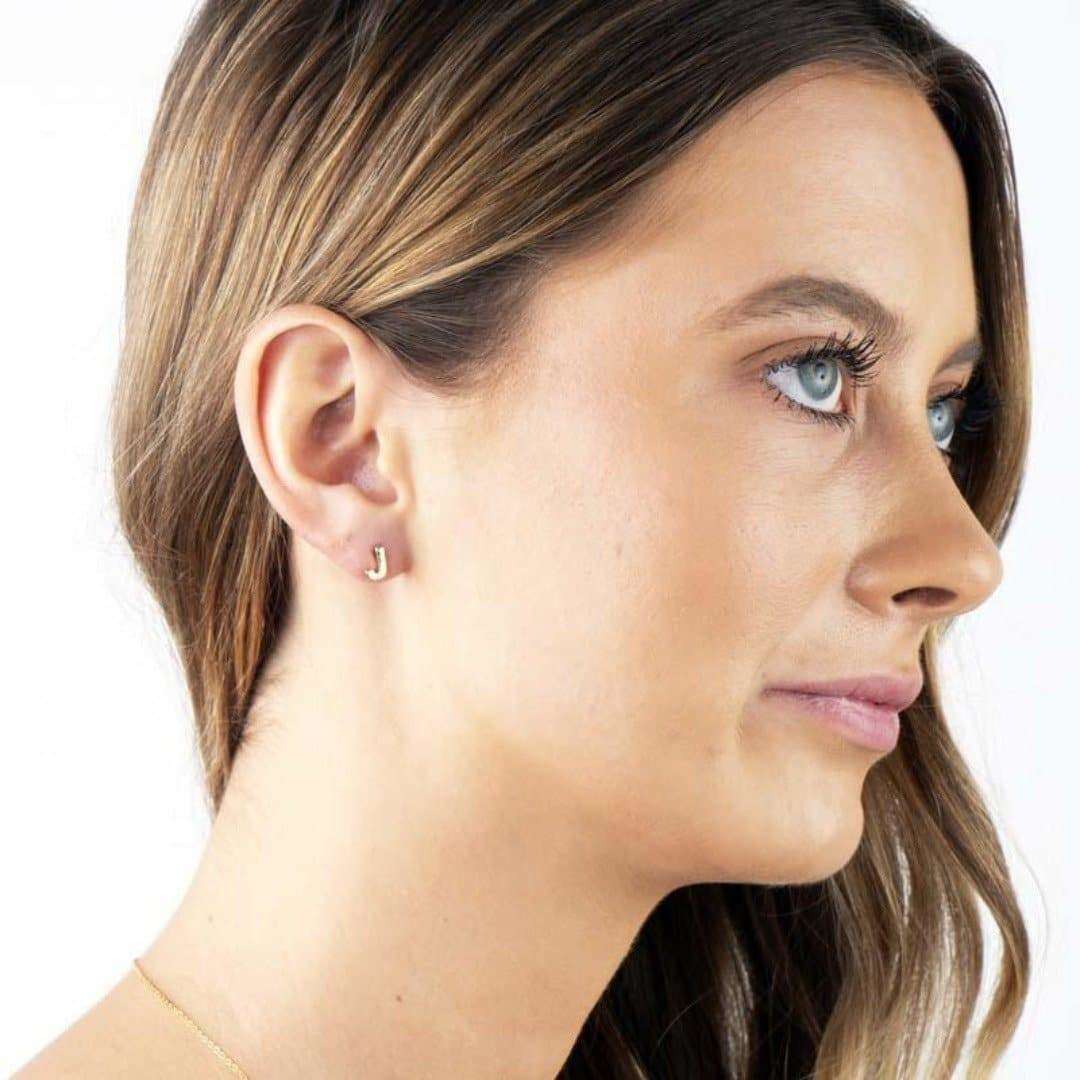 Jonesy Wood:Earrings:Initial Studs Gold