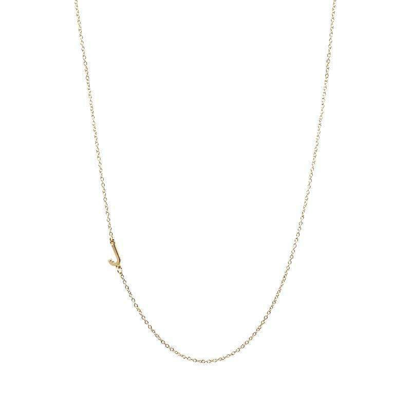Jonesy Wood:Necklace:Sideways Initial Necklace Gold